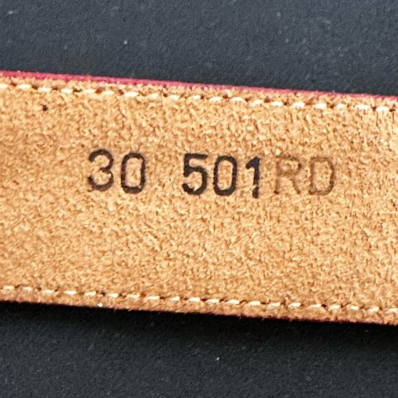 Justin Red Cowhide Western Leather Belt Sz 30 - Picture 6 of 13